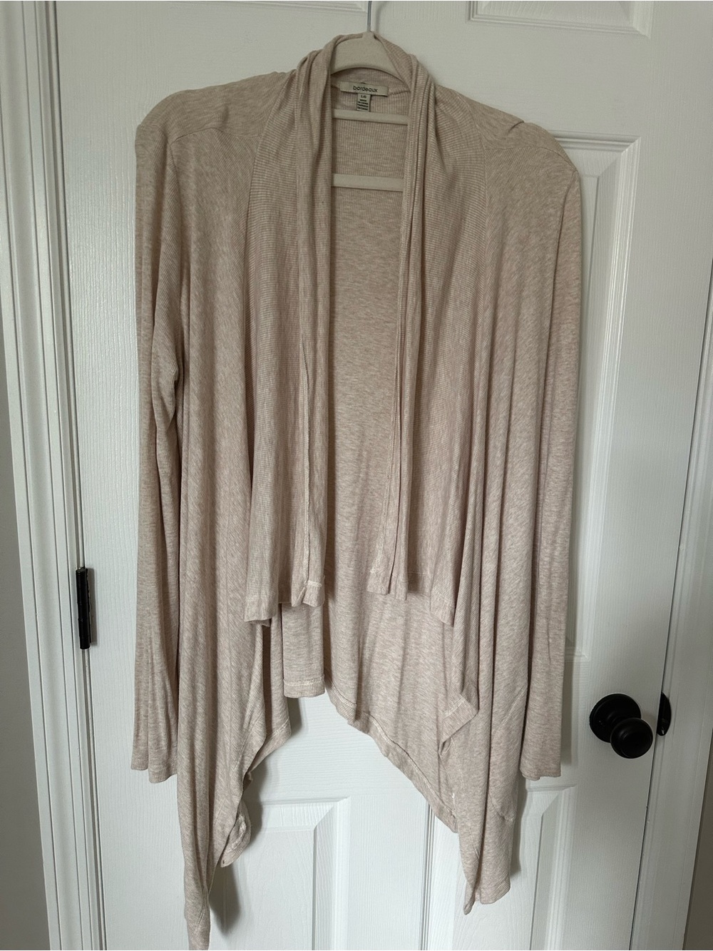 Bordeaux Light oatmeal Draped Open-Front cardigan